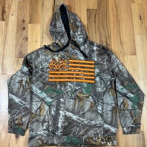 Realtree camouflage hunting hoodie orange performance men’s size large